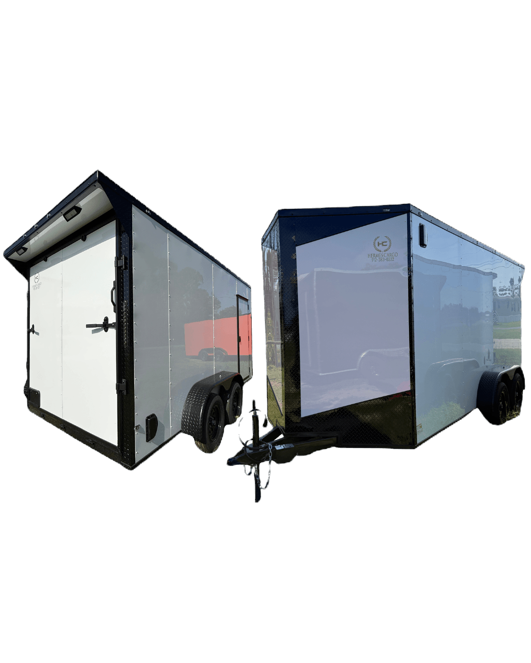 7x14 TA White/BO enclosed cargo trailer