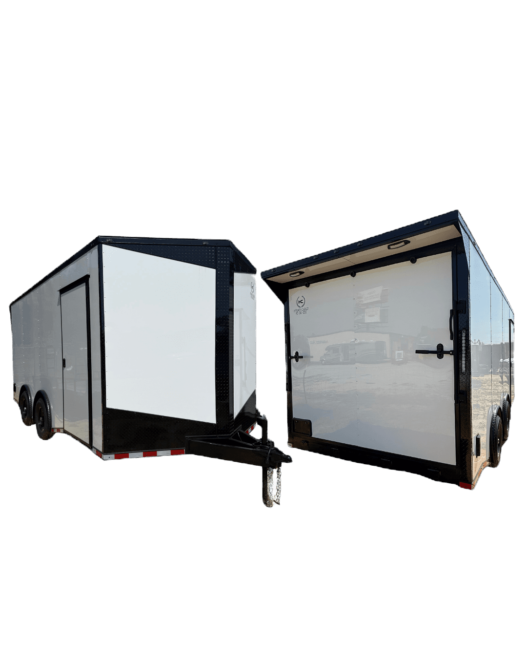 8.5x16 TA White/BO enclosed cargo trailer